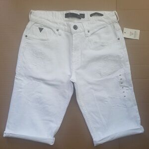 NWT GUESS White Denim Regular Shorts SZ 29